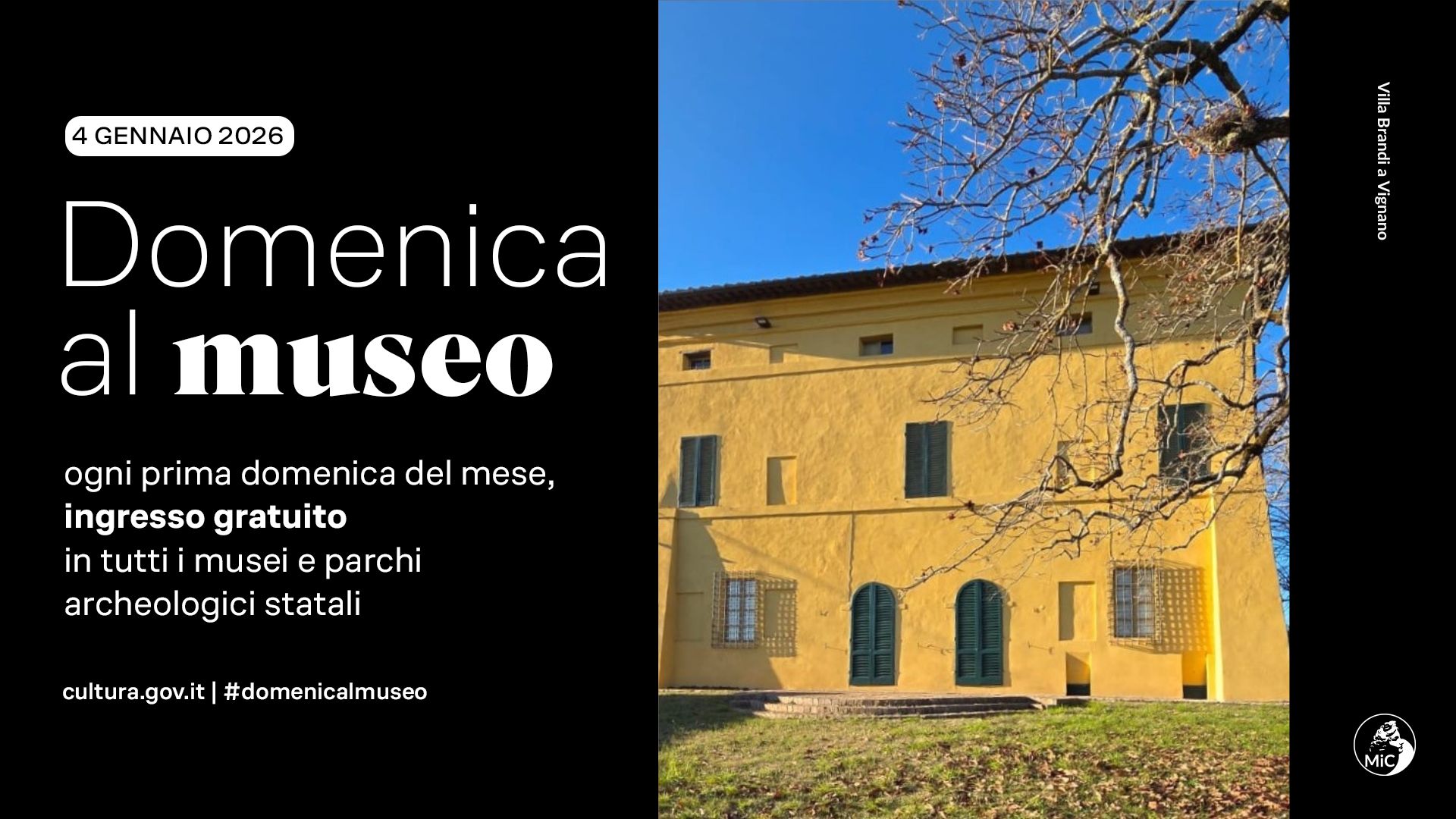 4 gennaio 2026 Domenicalmuseo: Villa Brandi